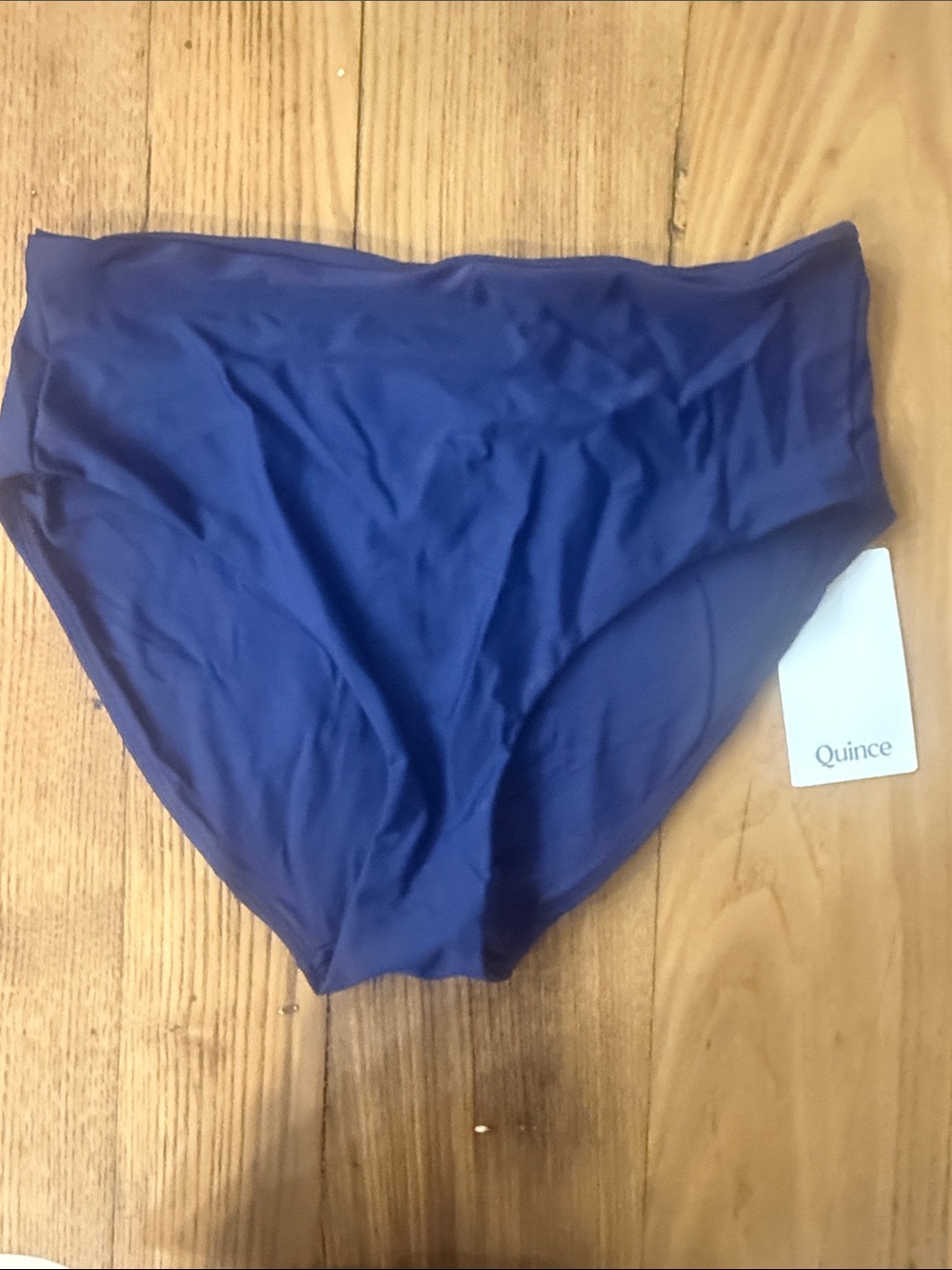 NWT Quince Women's High-Waist Swim Fuller Coverage Bottoms — Navy size small